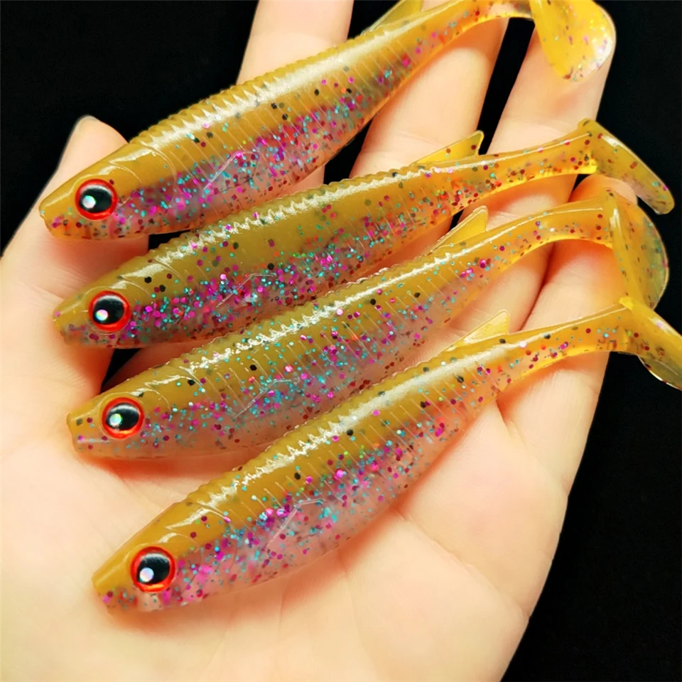 Noeby 16pcs 9cm/8g Fishing lure soft Bait Shad soft lure Black bass