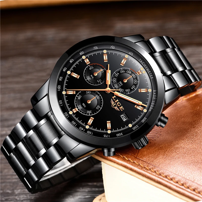 Relojes LIGE Mens Watches Brand Luxury Men Military Sport Luminous Wristwatch Male Leather Quartz Watch Clock relogio masculino