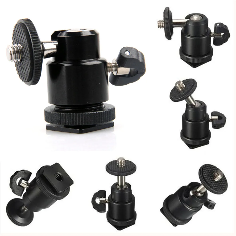 

Camera Accessories 1/4 Hot Shoe Adapter Ball with Lock for Camera Tripod LED Light Flash Bracket Holder Mount