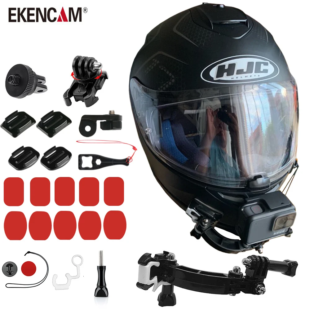 Support de mentonnière pour casque de moto, accessoire pour GoPro fore8, 7,  5, 4, Yi 360 ONE R, caméra de sport d'action, support intégral - AliExpress