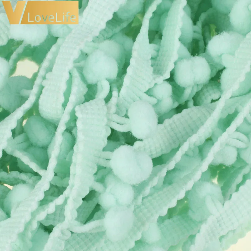 

5 Yards Cotton Lace Trim 10mm Tassel Apparel Fabric Fringe Ribbon Pom Pom Ball Braid Trim DIY Craft Sewing Supplies