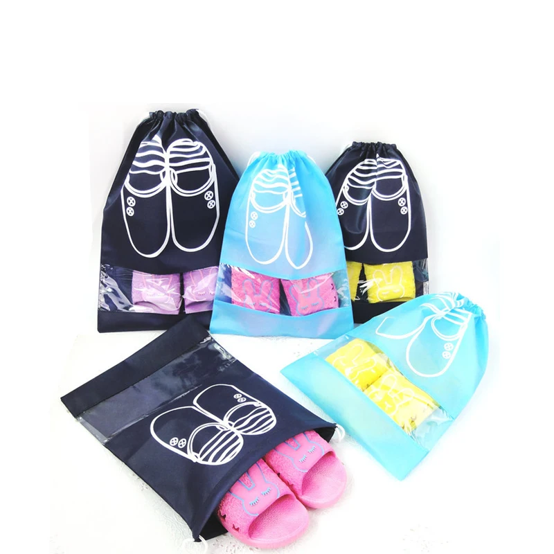 XZJJA حار 10 قطعة/الوحدة الأحذية حقيبة التخزين المنزل السفر المنظم الحذاء الحقيبة شنقا الغبار غطاء غير المنسوجة حقيبة نسيجية برباط