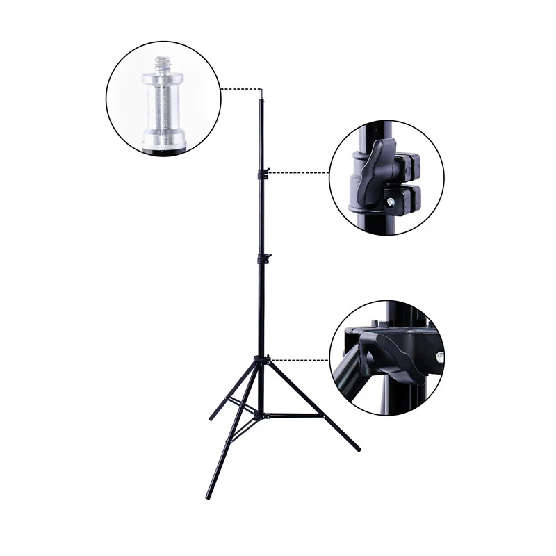  2M Light Stand Tripod Bracket Support With 1/4 Screw Head For Studio Softbox Flash Umbrella Reflect