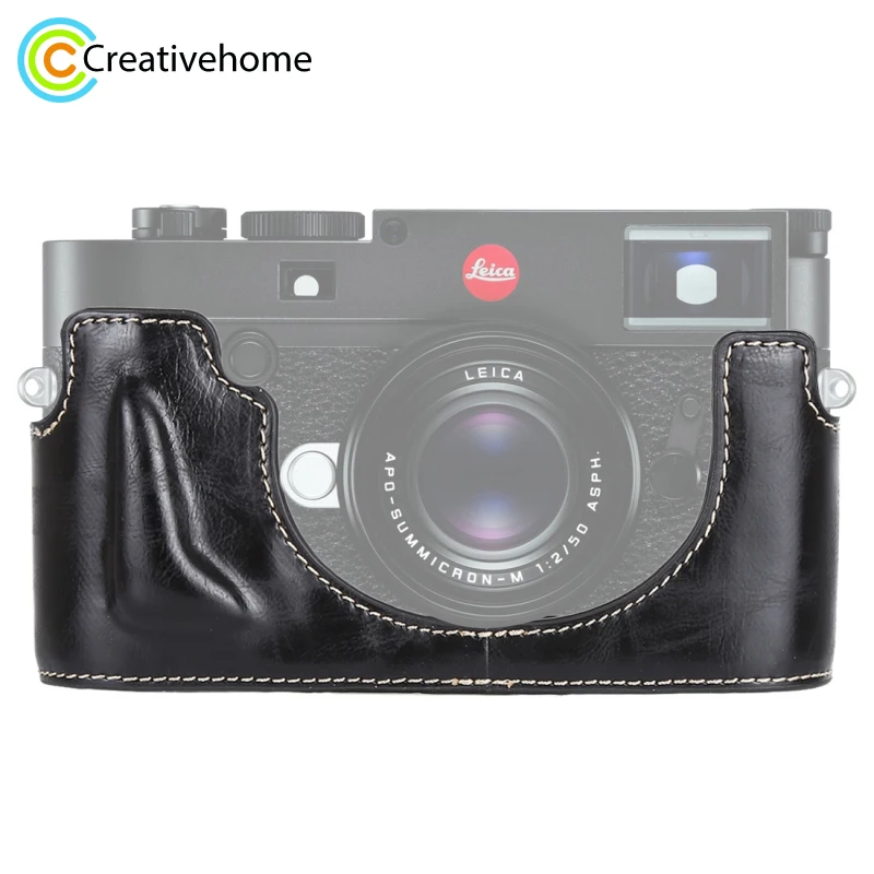 

PULUZ 1/4 inch Thread PU Leather Camera Half Case Base With 1/4 inch screw at the bottom for Leica M10