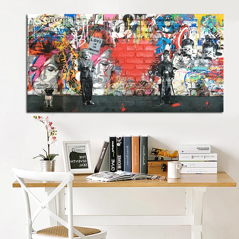 

Famous Charlie Chaplin Street Oil Painting Scandinavian Movie Poster and Print on Canvas Pop Art Wall Picture for Living Room