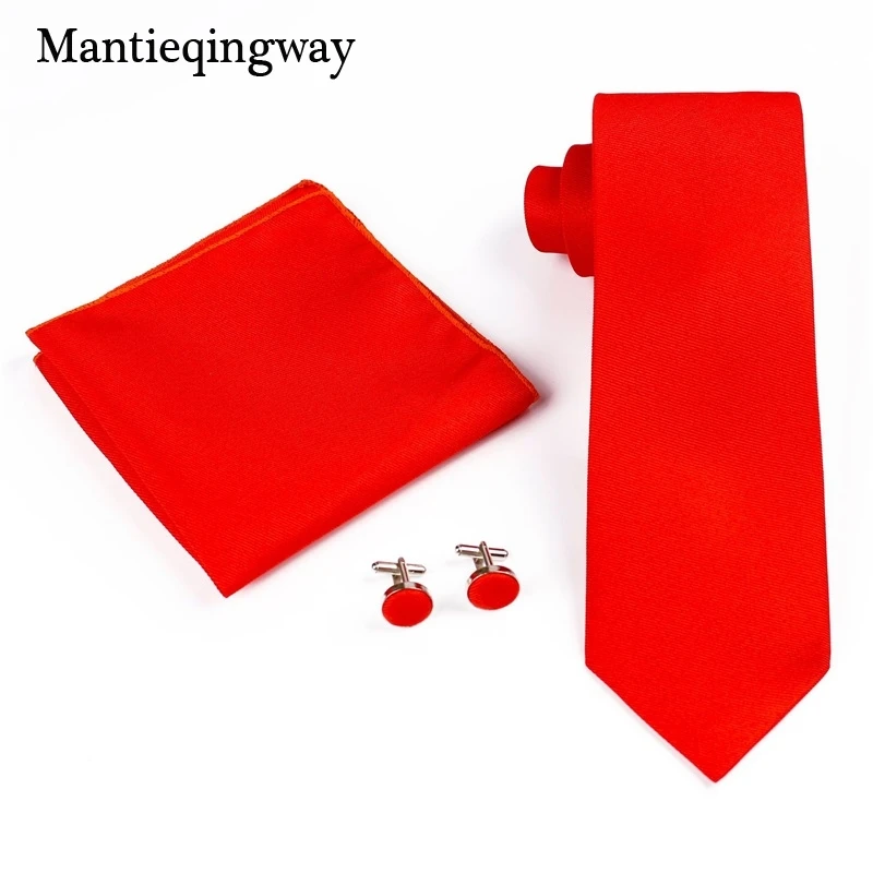 Mantieqingway полиэстер галстук набор для мужские Бизнес Шеи Галстук платок Запонки Свадебные Bowknots платок галстук-бабочку