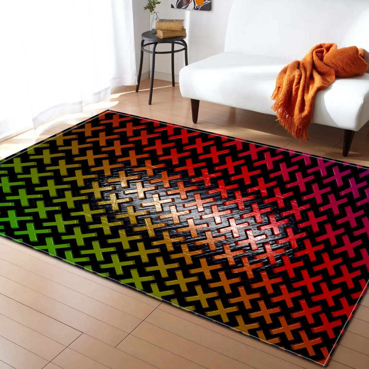 Коврик в скандинавском стиле с геометрическим 3D рисунком для гостиной, спальни, журнального столика, коврик для игр, прямоугольный Противоскользящий коврик - Цвет: color1