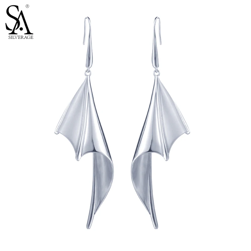 

SA SILVERAGE Authentic 925 Silver Drop Dangle Earrings Fashion Sterling Silver Jewelry Earrings for Women Gift