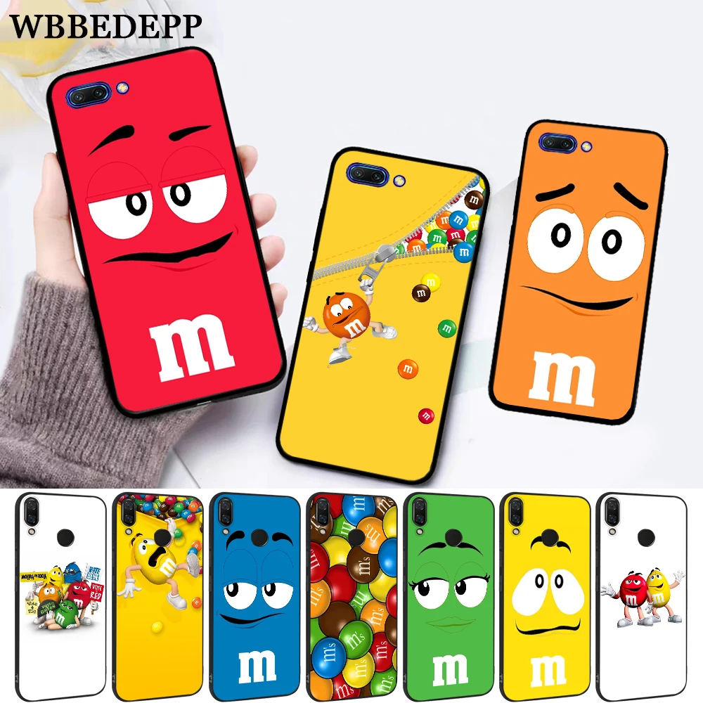 

WEBBEDEPP M&M's Chocolate Silicone Case for Huawei honor 6A 7A Pro 7X 8 Lite 8X 8C 9 9X Note 10 View 20