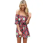 Save 0.44 on Tropical Summer Style Plaid Flower Print Sexy Summer Dress 2015 Women Dress Slash Neck Dresses Women Clothing Vestidos Robe