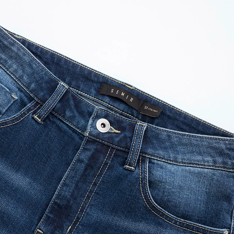 Seller SEMIR Men Slim Fit Jeans with Destruction Men's Washed Jeans in Soft Cotton Casual Pants Classic Jeans Male Fashion for Spring