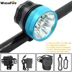 WasaFire 18000lm 9 * XML T6 светодиодный фонарик велосипедный фонарь фар Факел Frontlight 18650 Батарея пакет Frontlamp