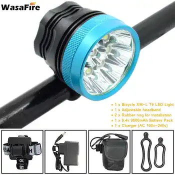 

WasaFire 18000lm 9* XML T6 LED Bicycle Light Cycling Bike Light Headlamp Torch Headlight Frontlight 18650 Battery Pack Frontlamp