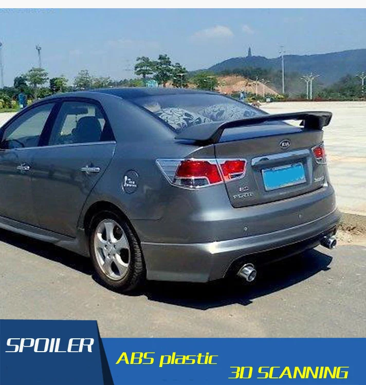 

For Kia Forte Spoiler With lamp punch ABS Material Car Rear Wing Primer Color Rear Spoiler For Kia Forte Spoiler 2010-2013