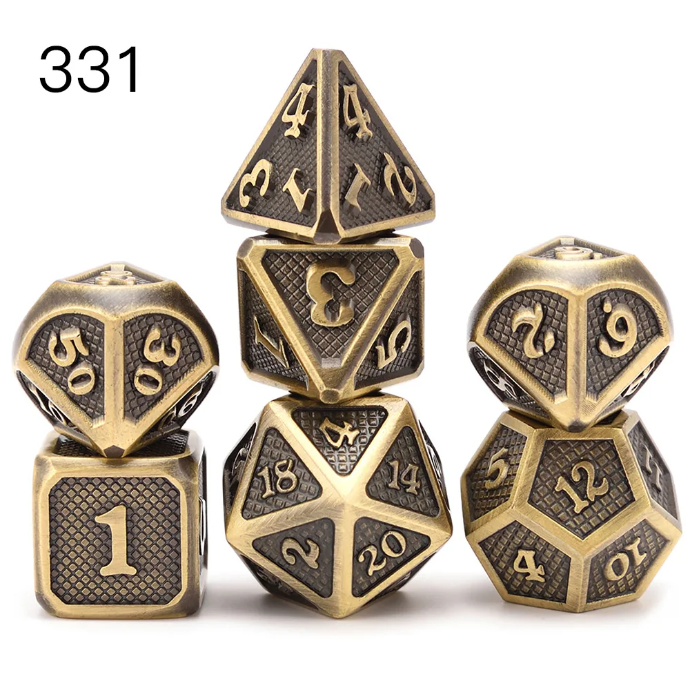 Battleworn Серебряный набор из 7 металла Dice Die D4 D6 D8 D10 (00-90,0-9) D12 D20 для ролевых игр Подземелья и Драконы Pathfinder