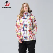 SHAFEEK-30 градусов Для женщин Лыжный Спорт куртки и брюки костюм теплый Для женщин Горные лыжи сноуборд одежда зимнее платье для девочек, лыжные костюмы комплект