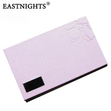 10pcs/lot whole sale Stainless Steel + PU leather Name Card Case ID Card Holder Business Card Hold OEM customer logo NMS012