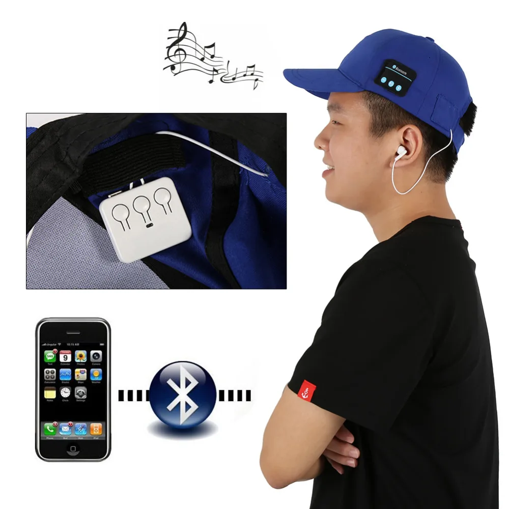 Smart Беспроводной Bluetooth Кепки наушники гарнитуры фьюжн шляпа Динамик Mic Кепки s Наушники с микрофоном стерео плеера