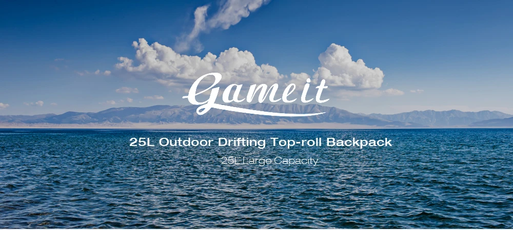 Gameit 25L Water Resistant Dry Bag Roll Top Traveling Rafting Backpack