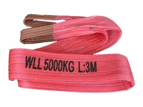 Customized Length Crane Lifting Slings , Industrial Lifting Straps 5000kg  Capacity