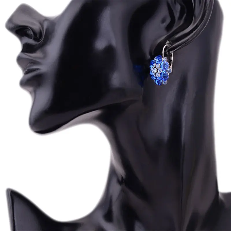 Clip On Earrings For Women Fashion Accessories Gold Silver Plated Multicolor Crystal Rhinestone Statement Clip Earrings Jewelry (6)