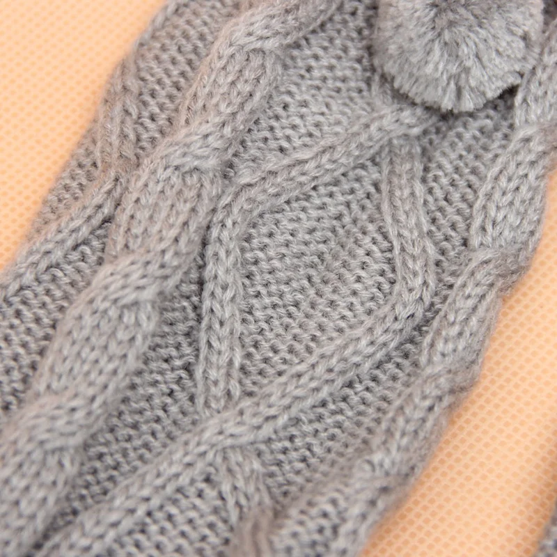 Elegant White Pompom Knitting Warm Socks New 2017 Sexy Female Long Warm Socks Winter Boot for Women Girls Calcetines Mujer