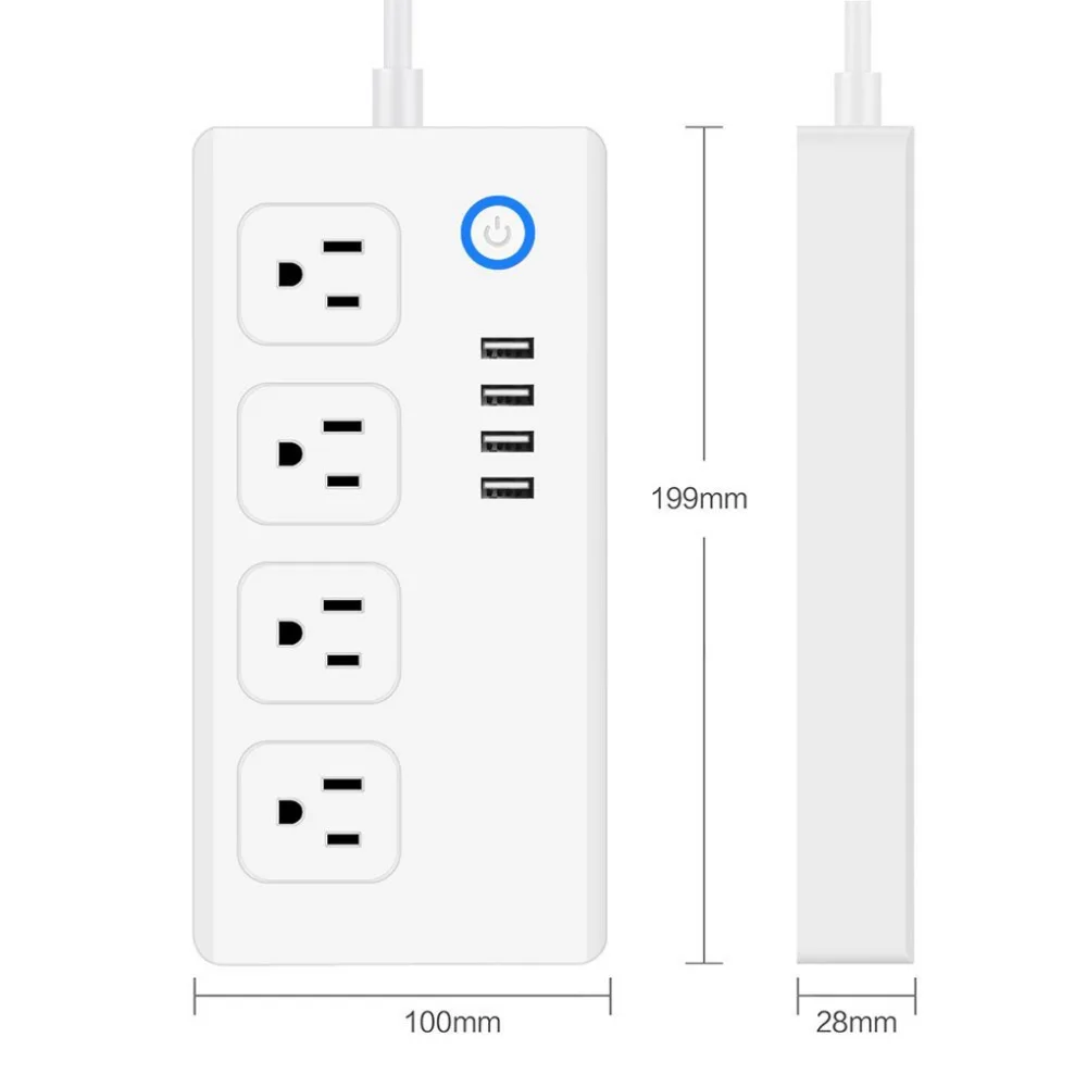 Wi-Fi вилка умная силовая полоса мультирозеточный разъем питания розетка работает с Alexa для голосового управления смарт 10A гостиная США вилка