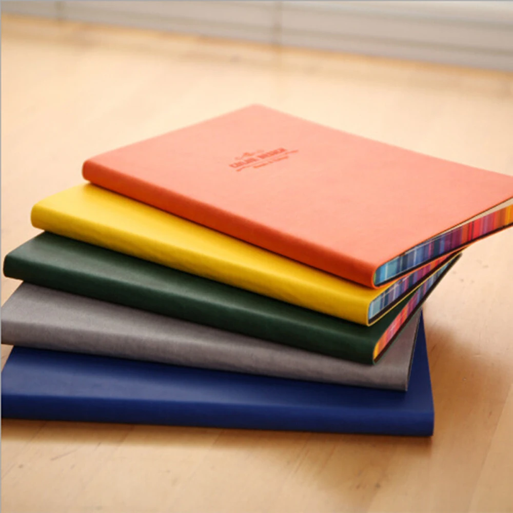 

Colored Creative High-quality Rainbow Edge Planners Diario Leather Hand Notebook Office School Travelling Note-taking Organizer