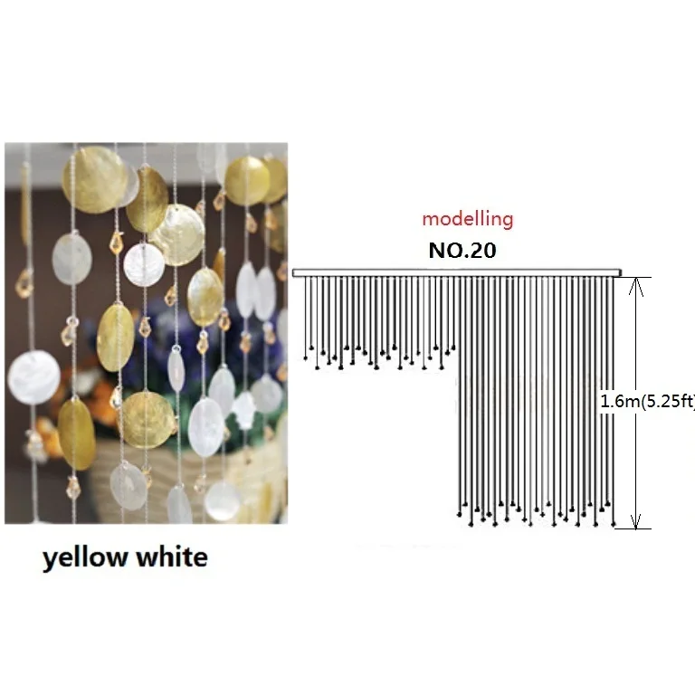 № 20 готовая занавеска 26 шт./лот, цветная оболочка, Хрустальная бусина, занавеска для двери, занавеска для крыльца, перегородка, Рождественское украшение 01 - Цвет: 26pcs yellow white