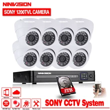 NINIVISION 1200TVL 720P HD indoor Surveillance Security Camera System 8 Channel 1080N HDMI CCTV DVR Kit