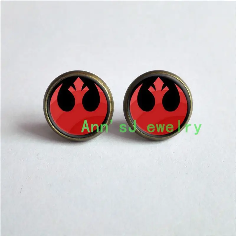 

ES-00193 1pair Star wars, Rebel ear nail Alliance Earrings jewelry glass ear stud Cabochon Earrings