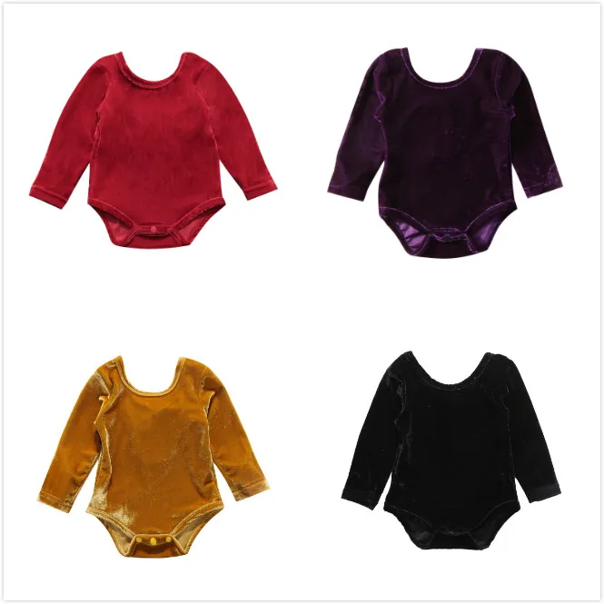 

Newborn Baby Girl Long Sleeve velvet Bowknot Romper Jumpsuit Clothes Outfits