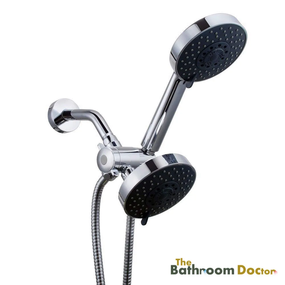 Bathroom 5 setting Double Shower Head Set Handheld Shower Head combo