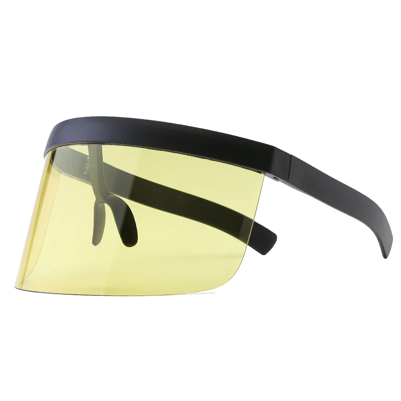 Сексуальный негабаритный щит козырек Солнцезащитные очки для женщин Snelle Planga большая оправа цельные очки без оправы оттенки прозрачные очки градиент - Цвет линз: Yellow