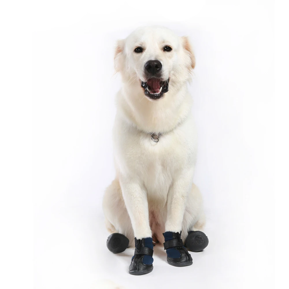 4 шт./компл. Водонепроницаемая зимняя обувь для домашних собак ботинки для собак хлопковые нескользящие ботинки для домашних собак