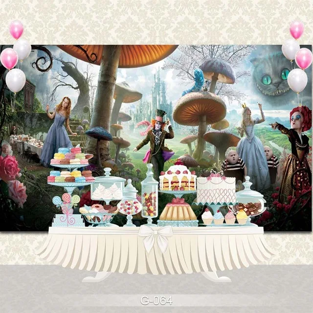 7X5ft Vinyl Photography Background Magic Alice in wonderland Birthday Party Children Backdrops for Photo Studio 7X5ft Vinyl Photography Background Magic Alice in wonderland Birthday Party Children Backdrops for Photo Studio