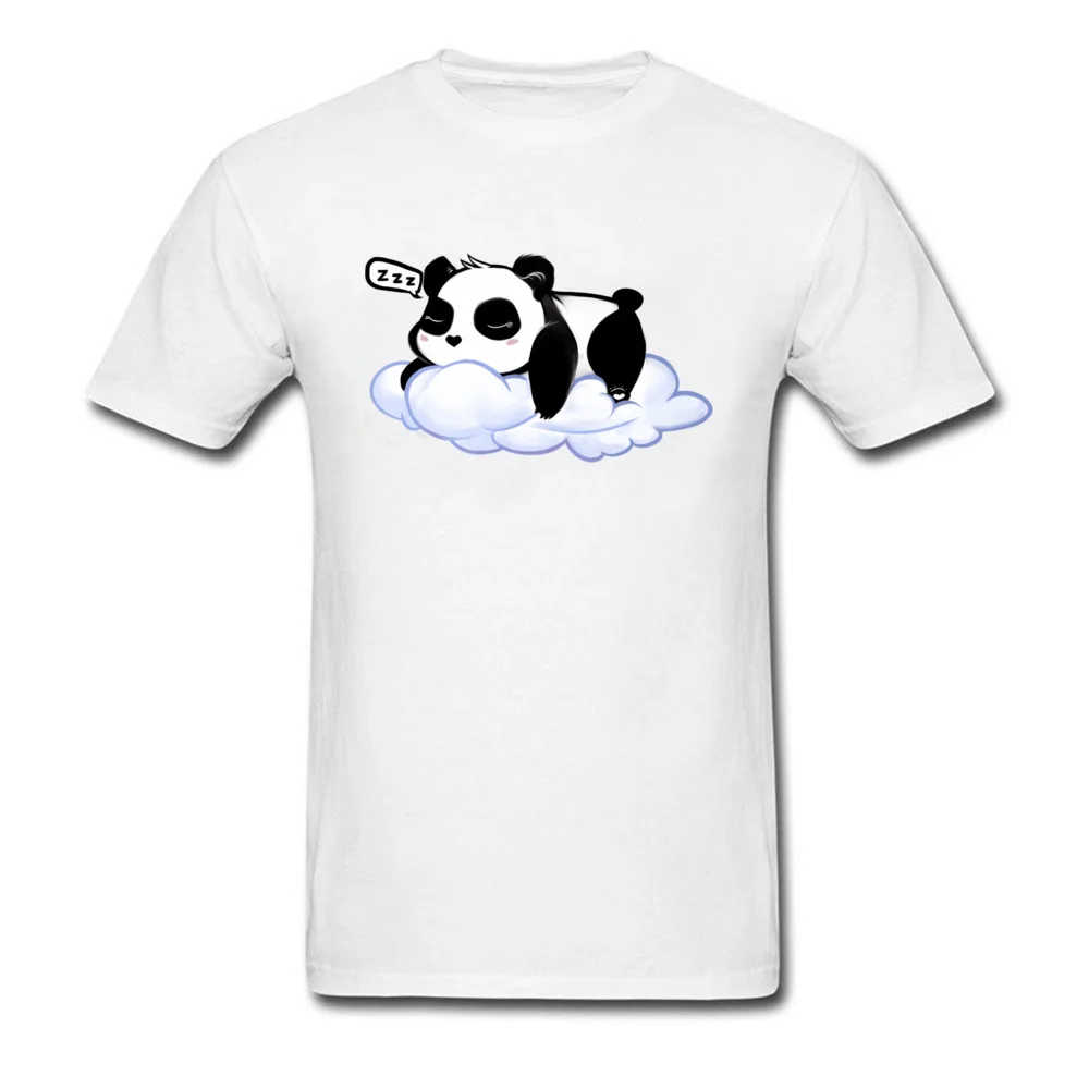 Sleepy Panda 100% Cotton T Shirts for Boys Short Sleeve Tops Shirts Coupons Lovers Day Round Collar Sweatshirts Customized Sleepy Panda white