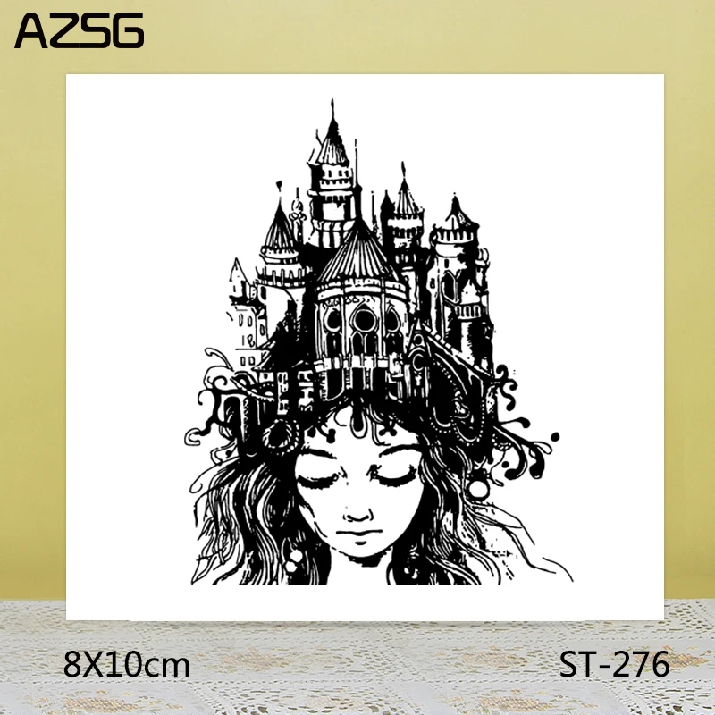 

AZSG Pretty Girl / Famous Buildings Clear Stamps/Seals For DIY Scrapbooking/Card Making/Album Decorative Silicone Stamp Crafts