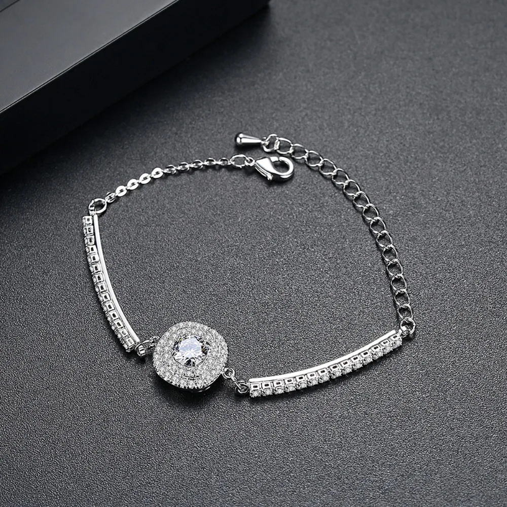 Luoteemi Brand Link Bracelet Сердца и стрелы хрусталя циркон браслет для женщин высокое качество ссылка браслеты оптом