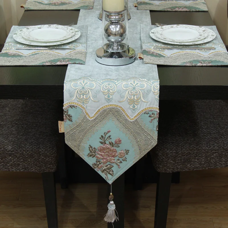 

SBB west modern simple chenille lace Suede Fabric Elegant style delicate life table runners home decorateTable Flags Dinner Mats