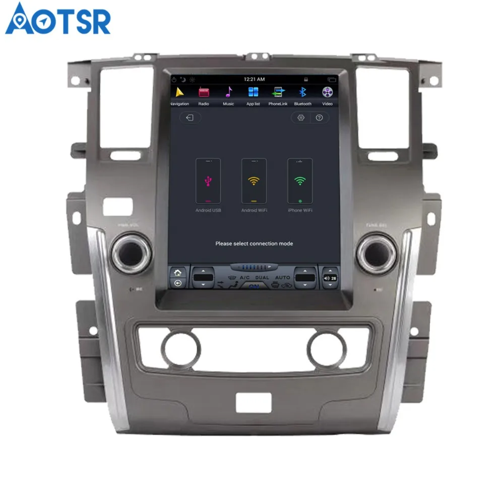Sale Aotsr Android 6.0 Tesla style Car No DVD Player GPS Navigation Radio for NISSAN PATROL 2010-2017 car pad stereo multimedia 3