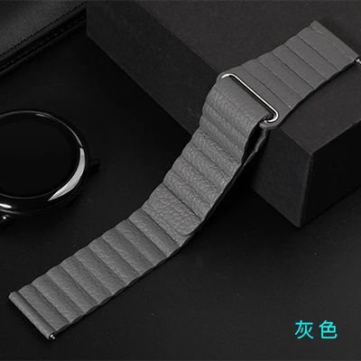 42 мм 46 мм ремешок для samsung Galaxy Watch кожаный ремешок 20 мм 22 мм samsung gear S3 S2 Магнитная застежка Спортивная петля для умных часов - Цвет ремешка: gray