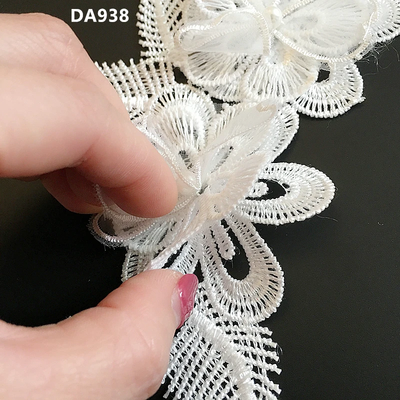 ASHION 1 зеркальная пара 4 стиля Стразы белая аппликация из кружева 3D свадебные кружевные цветы вышитые платья кружевные мотивы Venise кружева