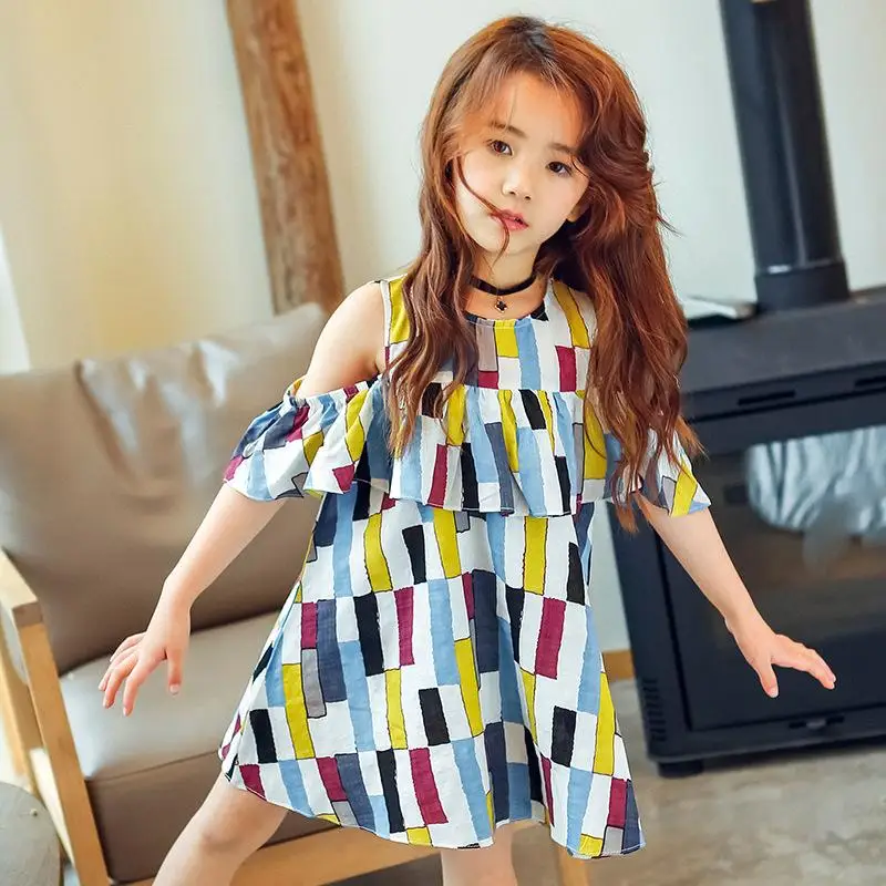 

New Strapless Girls Dresses 2017 Summer Fashion Teens Children Clothing Kids Party Dresses for 4 5 6 7 8 9 10 11 12 13 14 Years