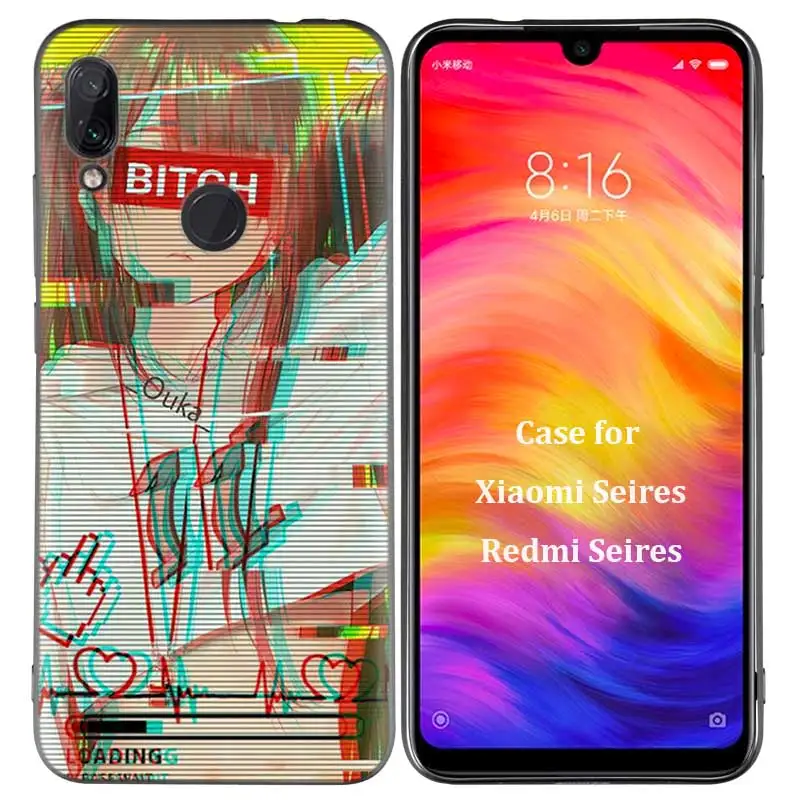 Силиконовый чехол для Xiao mi Red mi Note 7 6 5 Pro mi A1 A2 8 8A Lite 9 K20 Poco F1 S2 4 4X Plus Vaporwave Space Anime - Цвет: R-001