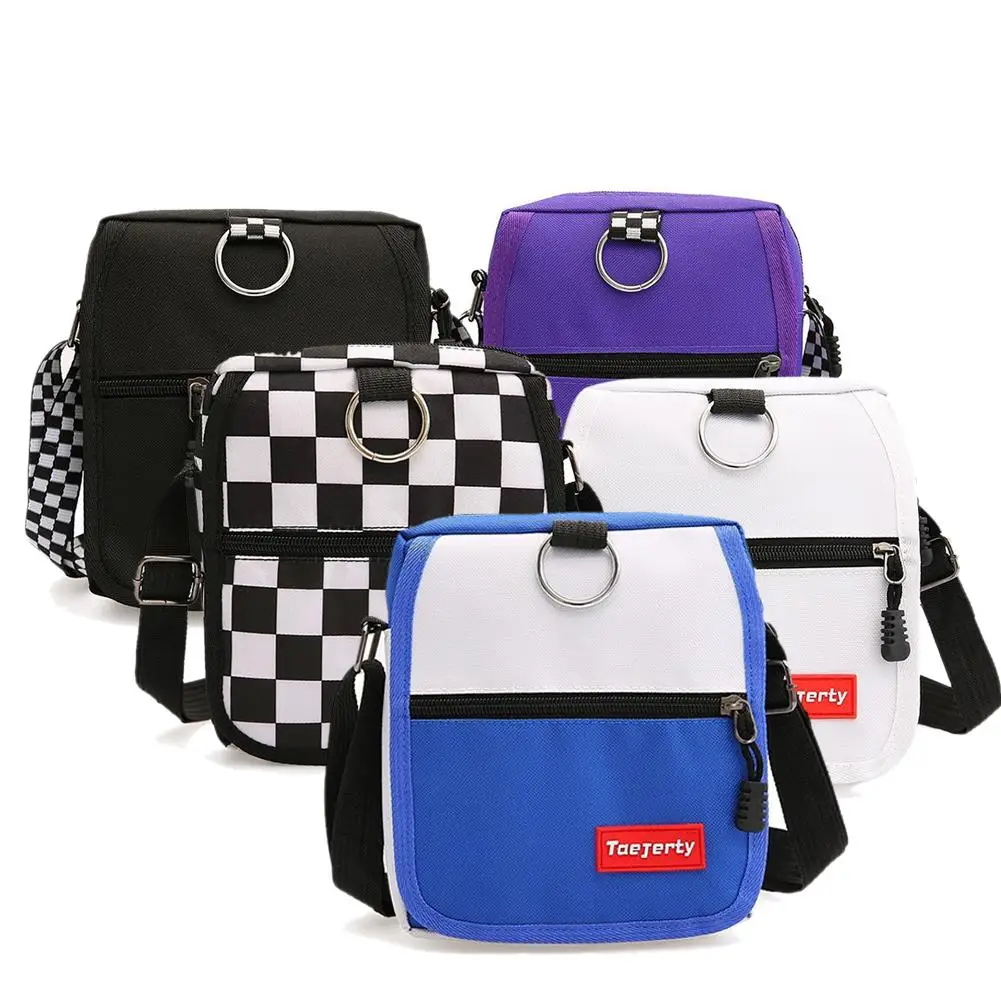 

Women Canvas Bag Cosmetic Makeup Bag Harajuku Style Contrast Color Small Bag Korean Style Fashionable Casual Messenger