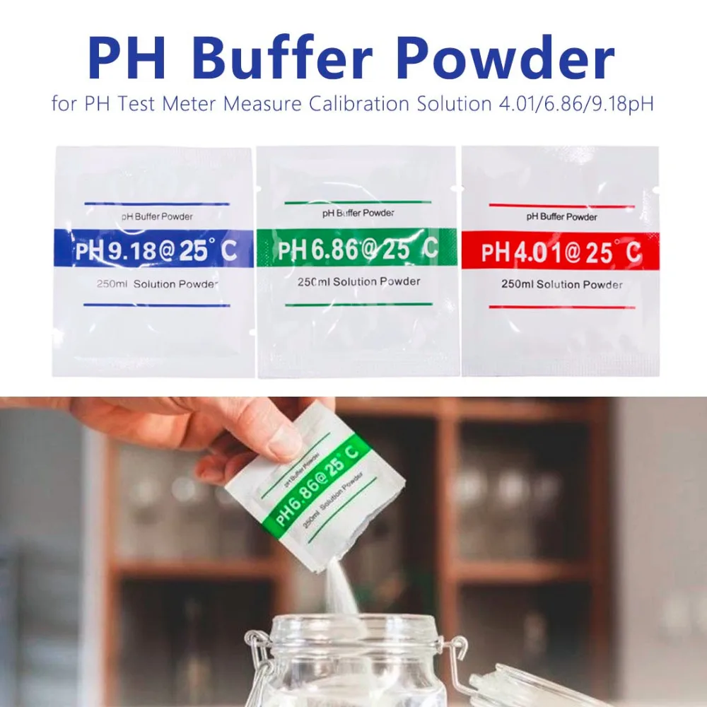 

PH Test Meter 3pcs PH Buffer Powder Measure Calibration Solution PH4.01 6.86 9.18 Calibration Point