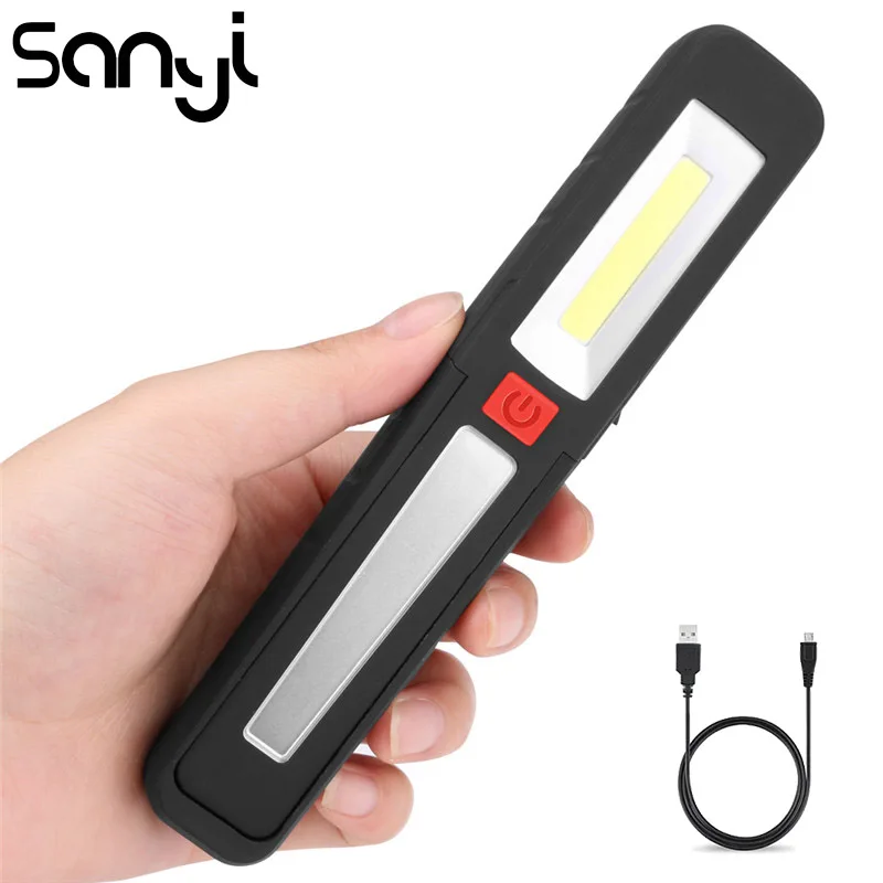 LED COB Working Lamp Portable Lantern Built-in Battery Torch Flashlight 3 Modes Emergency Light USB Recharging Lanterna | Лампы и