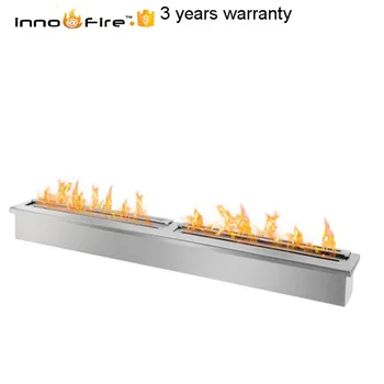 

60 inch silver stainless steel manual fireplace etanol bio