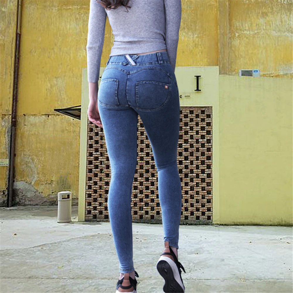Sexy Women Casual Jeans Skinny Lift Butt Leggings Bodycon Low Waist Denim Pants Push Up Hip Pencil Lift Jeans Women High Street